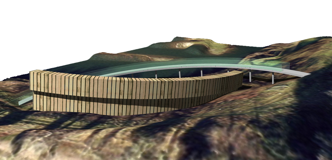 Bat hut viewing platform and bat house design for London urban regeneration project.  Creating a man made hedgerow for the bats to navigate and use for roosting.