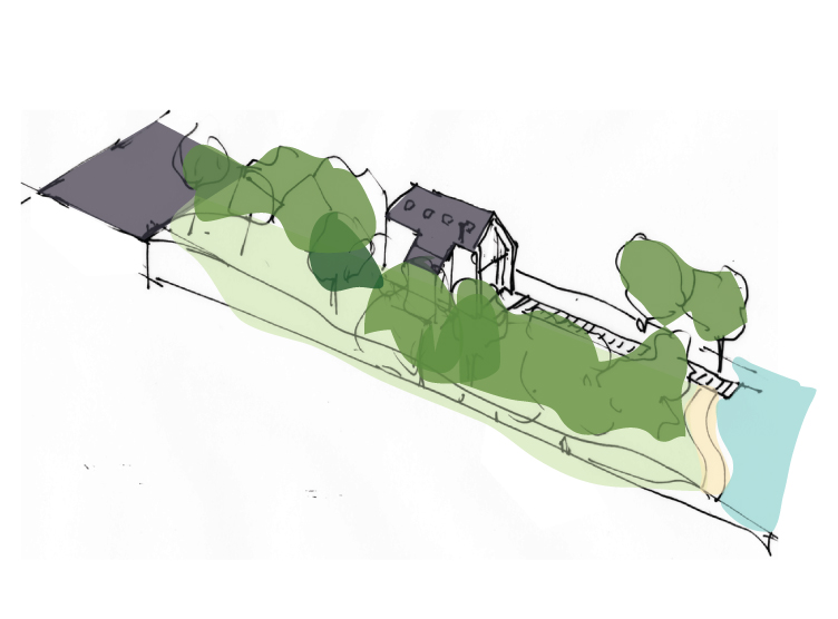Boat house architecture and design sketch fro planning proposal