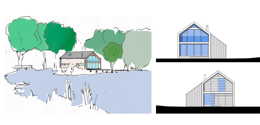 Boat house design and planning proposal located on the banks of Loch Bardowie.