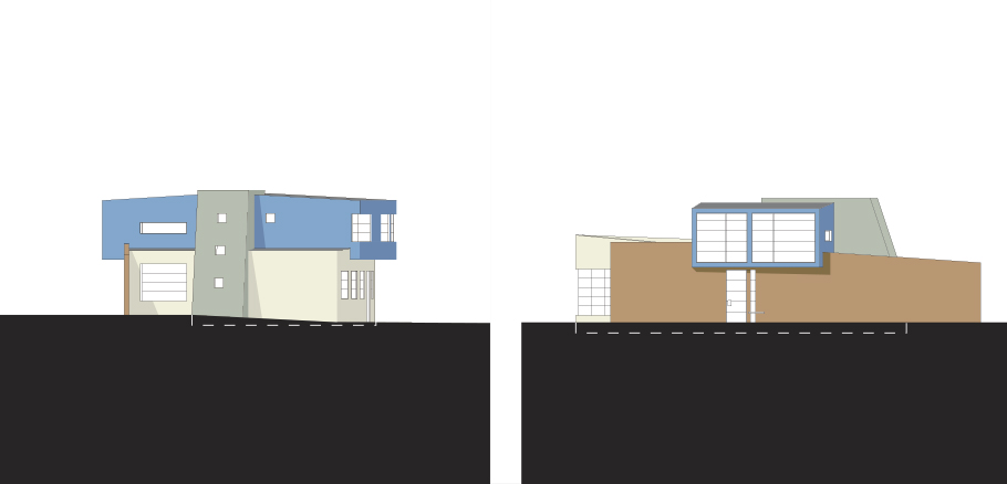 Elevations, design for rural retreat near Oban.