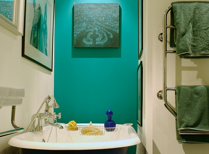 Bathroom interior design in Park Circus studio flat
