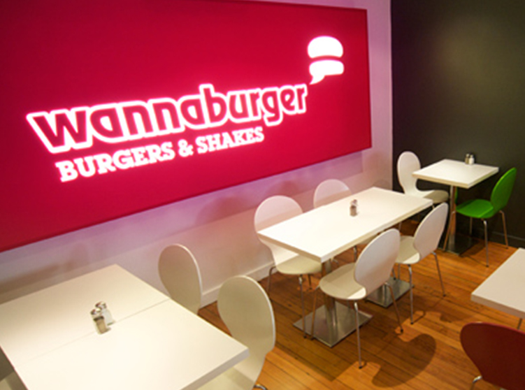 restaurant design for wannaburger edinburgh