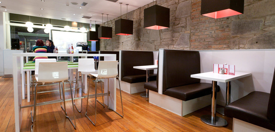 Restaurant design for Wannaburger located in the heart of Edinburgh